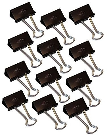 Kapëse dokumentesh Wedo 6421432, 32 mm, set 12 copë, të zeza