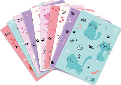 Fletore Elanders Sweet Kitten A5, vija të dyfishta, 32 fletë, set 10 copë, shumëngjyrëshe