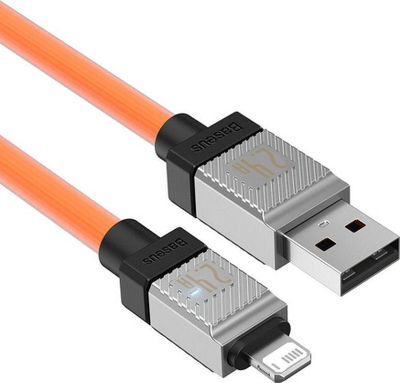 Kabllo karikimi Baseus CoolPlay USB në Lightning, 2.4A, 2m, portokalli
