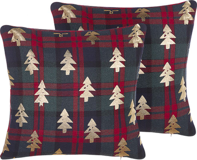 Set jastëkësh për zbukurim CUPID Christmas Tree, 45x45cm, set me 2 copë, kuqe jeshile