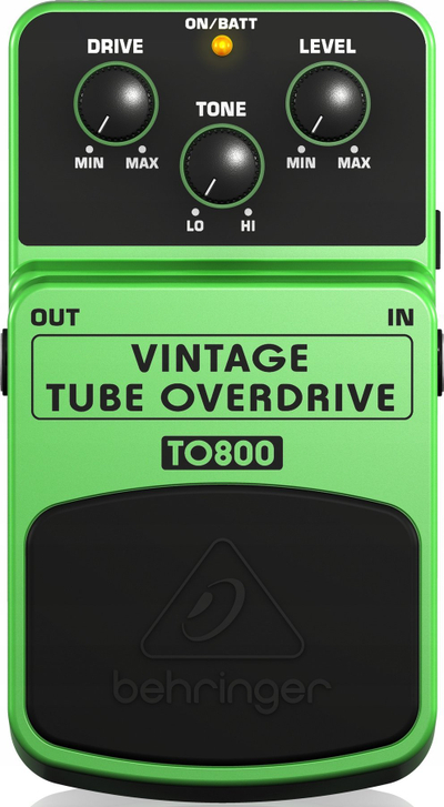 Pedal kitarë Behringer Vintage Tube Overdrive TO800, overdrive, i vogël, jeshil