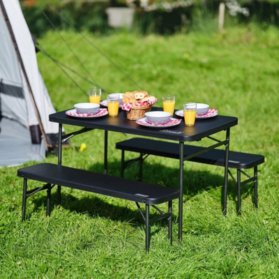 Tavolinë kampingu Coleman Pack Away Table for 4, palosëse, me 2 stola, gri