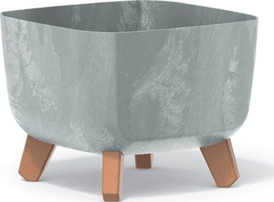 Vazo lulesh Prosperplast Gracia Square, 24cm, efekt betoni, gri