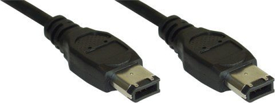Kabllo InLine Firewire 6-pin, 1m, e zezë