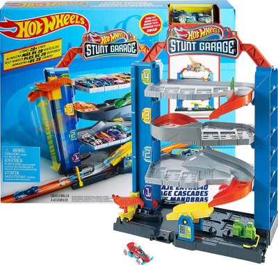 Сет за играње Hot Wheels Garage Parking GNL70, со лифт, со автомобил