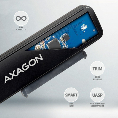 Adapter USB Axagon ADSA-FP2C, USB-C 5Gbps, për 2.5" HDD / SSD, i zi