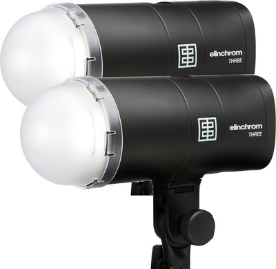 Set blicash Elinchrom THREE Off Camera Flash Dual Kit, 261Ws, me bateri Li Ion, i zi