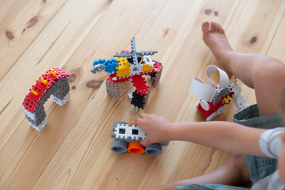 Lodra konstruktori Marioinex Waffle Blocks Mini, 300 copa, në kuti, shumëngjyrëshe