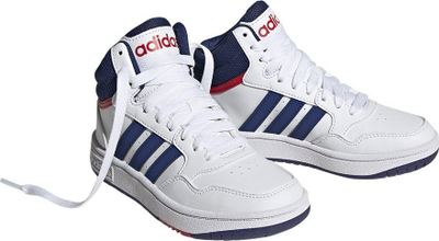 Atlete basketbolli Adidas Hoops Mid 3.0 K GZ9647, për kalamaj, të larta, të bardha me bleu