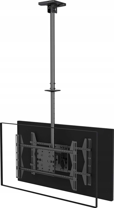 Mbajtëse tavani për TV Equip, 32"-65", për dy ekrane, e zezë