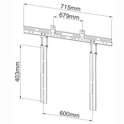 Mbajtëse për soundbar Techly, VESA 600x400, 10kg, e zezë