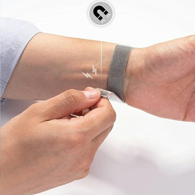 Rrip dore Mercury Mesh për Apple Watch, 38/40/41 mm, çelik inox, ngjyrë argjendi