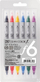 Set stilolapsash brush Kuretake ZIG Clean Color f, 0.5mm, 6 ngjyra, shumëngjyrësh