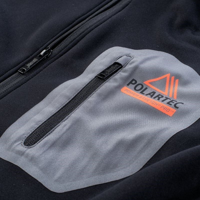 Bluza fleece për burra Magnum Alces, Polartec Power Stretch Pro, me zinxhir komplet, e zezë