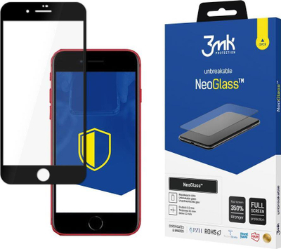 Xham mbrojtës 3mk NeoGlass për Apple iPhone 7 8 SE 2020 2022, 8H, i zi