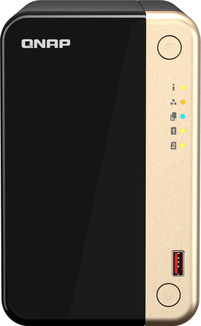 NAS сервер кјунап ТС-264-8Г, 8GB RAM, 2x HDD сегајт ајронвулф 2TB, бел