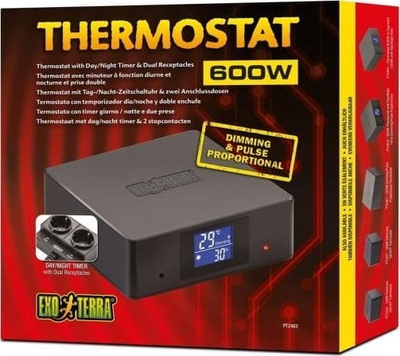 Termostat për terrarium Exo Terra 600W, me orar ditë natë, ekran LCD
