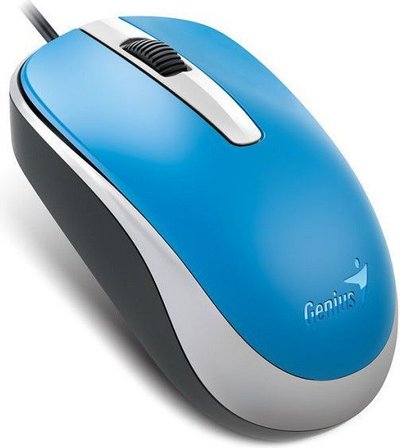 Maus Genius DX-120, me kabllo, USB, i zi dhe i kaltërt