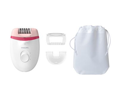 Epilator Philips Satinelle Essential BRE255/00, i bardhë/rozë