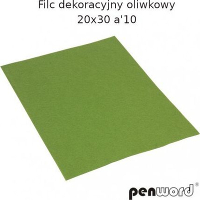 Felt dekorativ Penword, 20x30cm, set 10 copë, ngjyrë ulliri