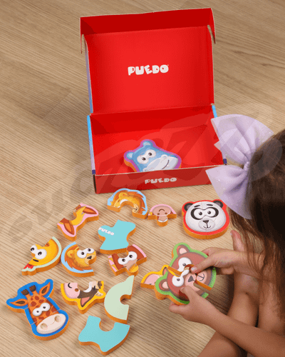 Puzzle për foshnje Puedo Baby Puzzle, set 9 puzzle, 21 pjesë, shumëngjyrëshe