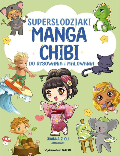 Книга манга чиби супер слатки за цртање и бојадисување, водич за цртање, Јоана Жу