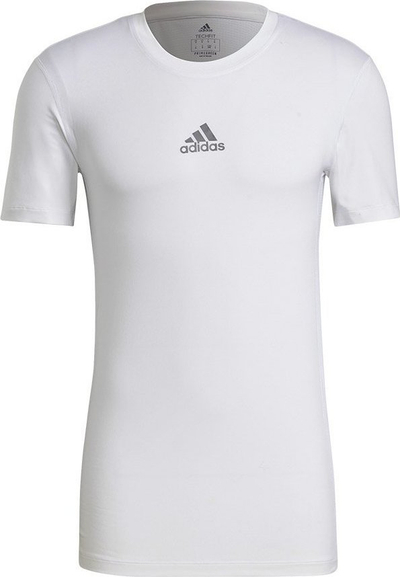 Bluzë sportive Adidas Techfit GU4907, me mëngë të shkurtra, kompresion, e bardhë