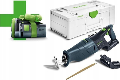 Sharrë reciproke me bateri Festool RSC 18 EB-Basic-5.0, 18V, 5.0Ah, gri