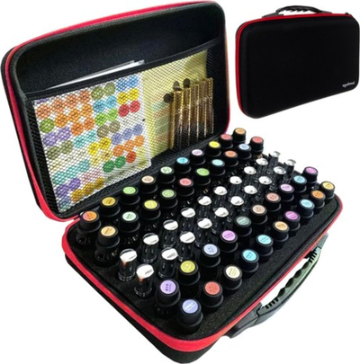 Kuti për me sistemu gjërat Soulima, për 60 shishe 10 ml, 33x24x6 cm, e zezë