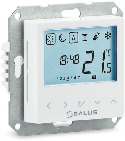 Termostat dhome SALUS BTRP230, elektronik 230V, ekran LCD, i bardhë