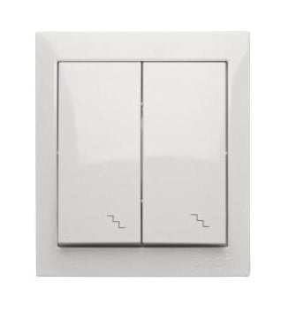 Çelës shkalle Simon AquaClick 2x, 10A, IP44, i bardhë
