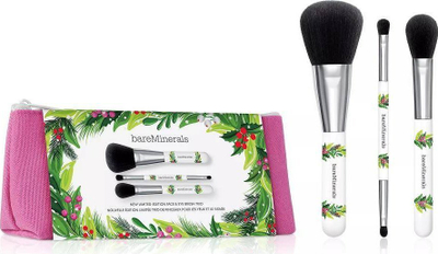 Set furçash grimi BareMinerals Limited Edition, 3 copë, për fytyrë e sy, me motiv festash