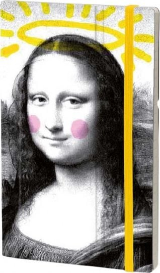 Fletore dizajni Carnet Stifflex Angel Mona Lisa, kapak i butë, mbyllje me llastik, shumëngjyrëshe