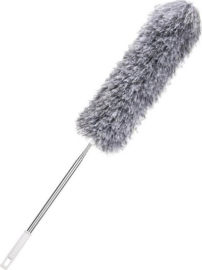Furçë pluhuri teleskopike me mikrofibër, 280cm, me koka të lëvizshme, gri