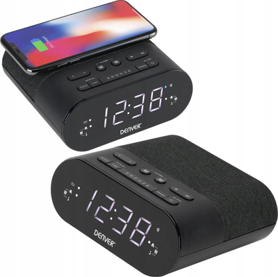 Radio me orë Denver CRQ-107, FM, ekran LED, e zezë