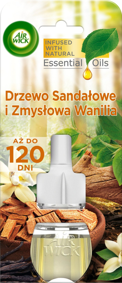 Refill për aromatizues elektrik Air Wick Essential Oils, sandall dhe vanilje, 19 ml