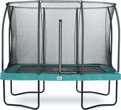 Trampolinë për kopsht Salta Comfort Edition, 10ft x 7ft, drejtkëndore me rrjetë mbrojtëse, jeshile