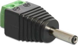 Adapter DeLOCK 65434 DC 1.3 x 3.5 mm, terminal bllok 2 pole, i zi jeshil argjendtë