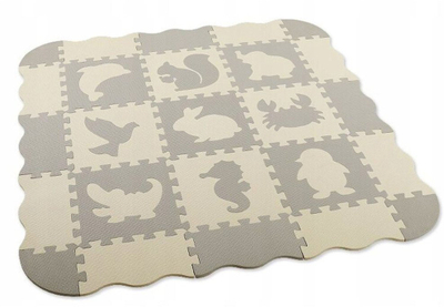 Tapet puzzle edukativ për fëmijë, EVA foam, 25 copë, bezhë gri