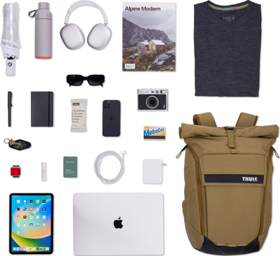 Çantë shpine Thule Paramount 24L, për laptop 16\", najlon që s’e kap uji, ngjyra nutria
