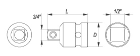 Set adapterësh për çelësa me racë YATO YT-1067, çelik Chrome Molybdenum, kapje katrore