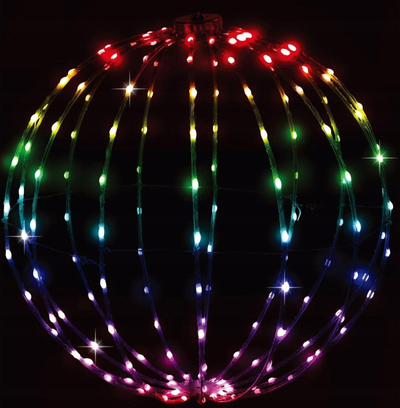 Top dekorativ LED Ball, 40cm, 168 LED, RGB shumëngjyrësh
