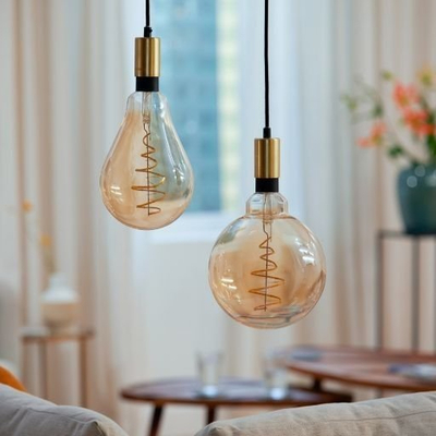 Llambë inteligjente WiZ Globe E27, LED, dritë e ngrohtë e rregullueshme, xham i artë