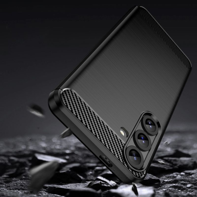 Mbulesë silikoni karbon për Samsung Galaxy S25+, e butë, kundra goditjeve, e zezë