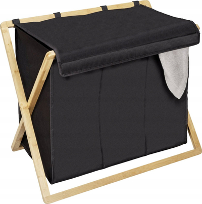 Kosh rrobash Wenko Ecori Trio, bambu FSC, 3 ndarje, i zi