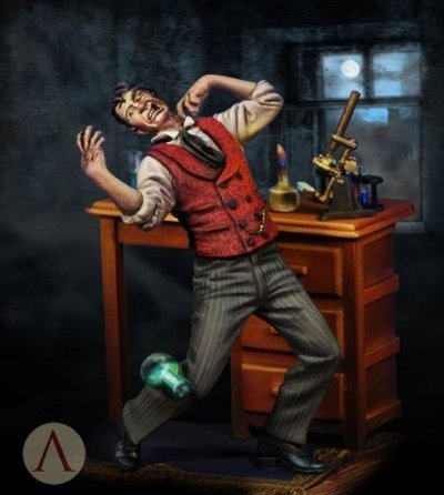 Figurinë metalike Scale75 Dr. Jekyll and Mr. Hyde, 75mm, për me bo me bojë, me shumë ngjyra