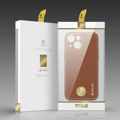 Këllëf telefoni Dux Ducis Yolo për iPhone 14, lëkurë eko, kafe