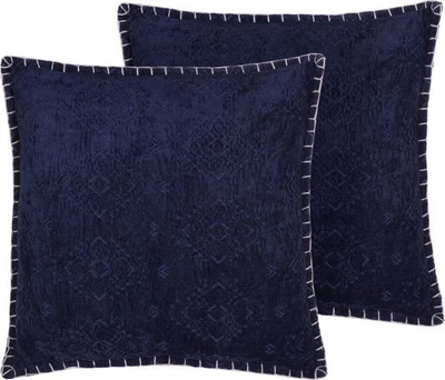 Set jastëkësh dekorativë MELUR, stil i vjetër, 45 x 45 cm, blu e errët