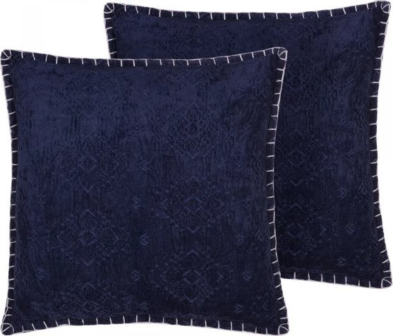 Set jastëkësh dekorativë MELUR, vintage, 45 x 45 cm, blu e errët
