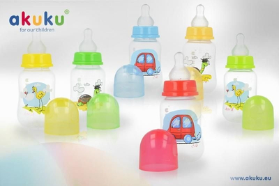 Biberon Akuku A0004, 125ml, pa BPA, me dekor